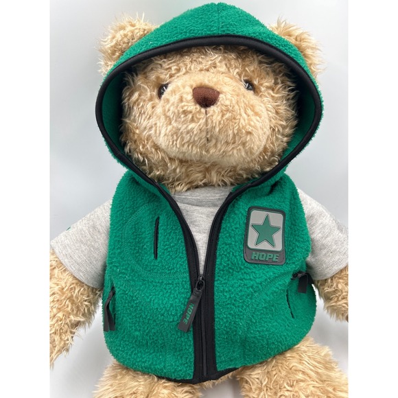 Gund Wish Bear 2000 2001 Limited Edition Green Vest Plush Toy Kids - Picture 4 of 6